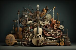 group-musical-instruments-created-with-generative-ai-technology