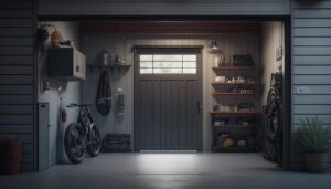 generative ai garage interior with clean bike and well arranged garage items for a clean garage