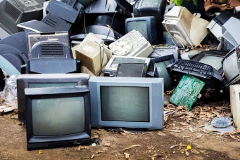 old crt tvs - dumpster pile - learn more about what dumps types of garbage junk it allows