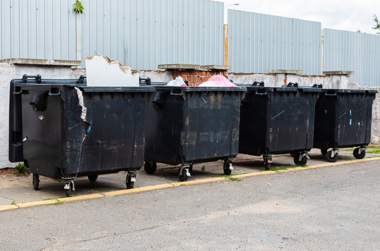 Junk It black garbage containers on the street to Choose the Perfect Disposal Bin