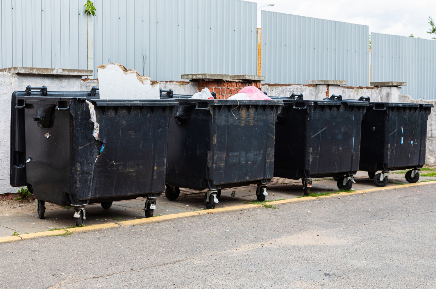 Junk It black garbage containers on the street to Choose the Perfect Disposal Bin