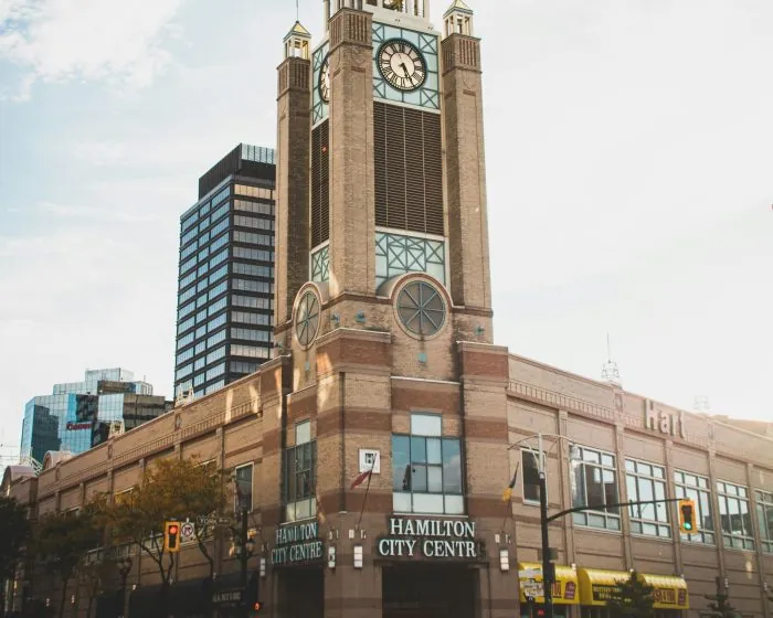 Hamilton City Centre with a focus on urban development and efficient waste management - highlighting the benefits of garbage dumpster rental in Hamilton for large-scale cleanups