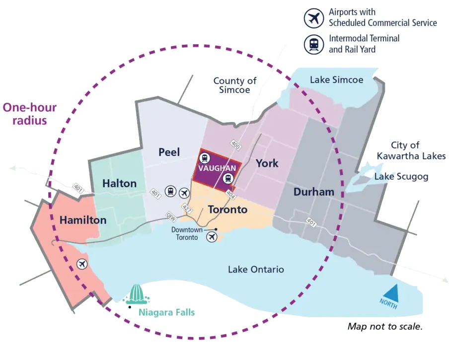 map of Vaughan - Junk It serving stress free garbarge bin rental in Vaughan