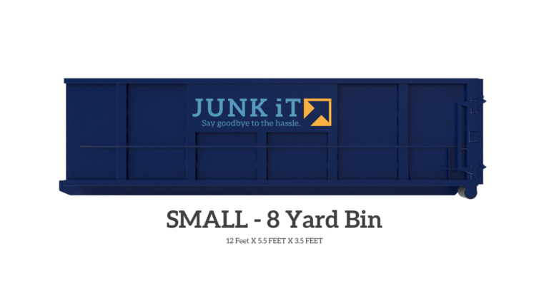 junk it soil and concrete only bin - 8 yard bin size - 12 feet x 5.5 feet x 3.5 feet - rental dumpster bin/garbage bin